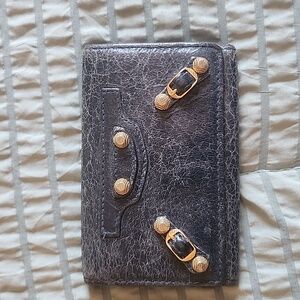 Vintage Balenciaga Black Leather Card Holder Wallet